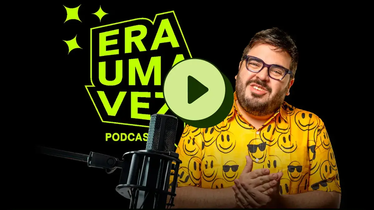 Bruno UAU no estúdio do Era Uma Vez Podcast